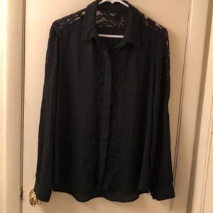 Long sleeved black button down